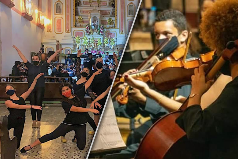 Orquestra Sinfônica de Paraty, que tem o apoio do Paraty CVB na arrecadação de fundos para o custeio e compras de instrumentos musicais